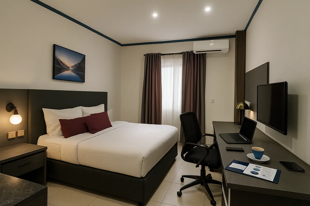 Chambre moderne avec bureau